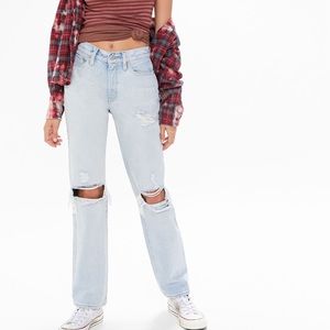 BDG Mid-Rise Bootcut Jeans- Destroyed Light Wash